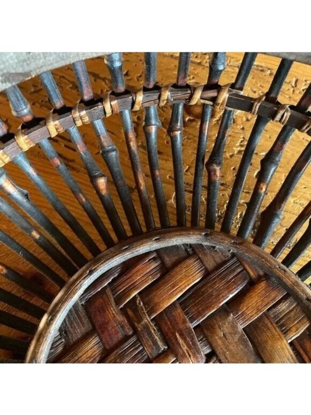 Vintage Round Bamboo Basket